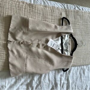 Zara Light Tan Buttoned Vest